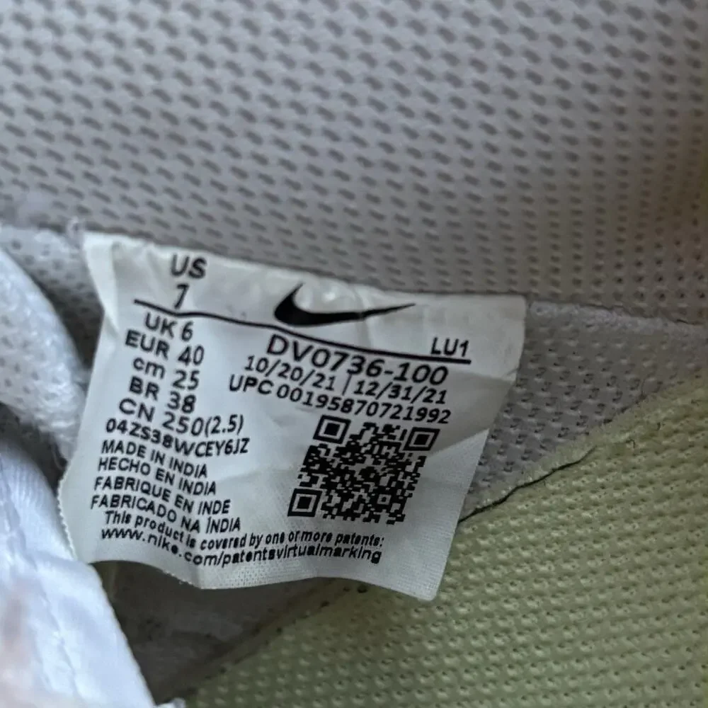 Nike Court Vision Low Canvas DV0736-100 White Sesame Size M7 W8.5